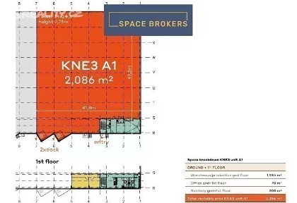 Pronájem skladového prostoru 1986 m² Kněževes