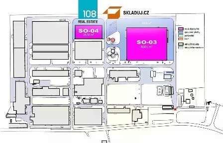Pronájem skladového prostoru 9661 m² Nymburská, Zvěřínek
