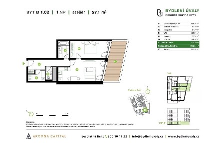 Prodej bytu 2+kk 60 m² Škvorecká, Úvaly