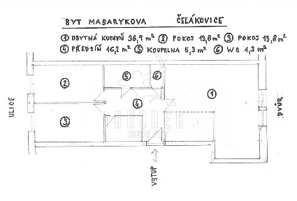 Prodej bytu 3+kk 89 m² Masarykova, Čelákovice