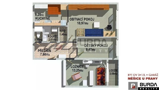 Prodej bytu 3+1 68 m² Měšice