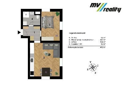 Prodej bytu 2+kk 49 m² Mcely