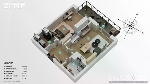 Prodej bytu 2+kk 55 m² V Kněžívce, Tuchoměřice