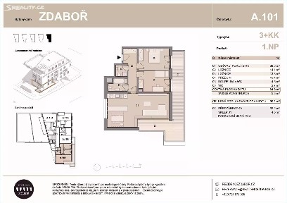 Prodej bytu 3+kk 85 m² Příbram - Příbram V-Zdaboř