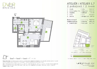 Prodej bytu 2+kk 48 m² Mělnická, Brandýs nad Labem-Stará Boleslav - Stará Boleslav