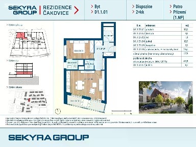 Prodej bytu 2+kk 50 m² Schoellerova, Praha - Čakovice