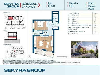 Prodej bytu 2+kk 50 m² Schoellerova, Praha - Čakovice