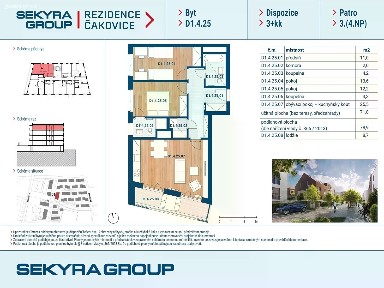 Prodej bytu 3+kk 72 m²
