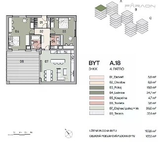 Prodej bytu 3+kk 119 m² Pod Krocínkou, Praha - Vysočany