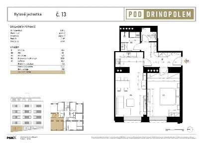 Prodej bytu 2+kk 56 m² Pod Drinopolem, Praha - Břevnov
