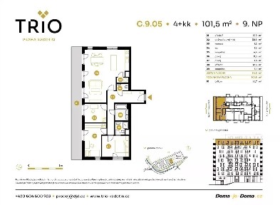 Prodej bytu 4+kk 101 m² náměstí Osvoboditelů, Praha - Radotín