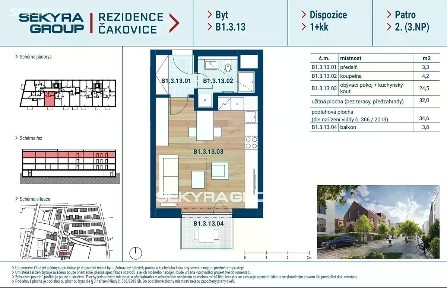 Prodej bytu 1+kk 32 m² Marie Podvalové, Praha - Čakovice