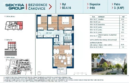 Prodej bytu 4+kk 76 m² Marie Podvalové, Praha - Čakovice