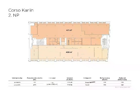 Pronájem kanceláře 409 m² Křižíkova, Praha - Karlín