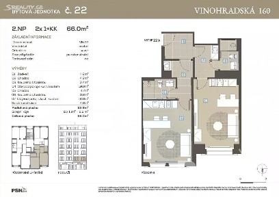 Prodej bytu 2+kk 65 m² Vinohradská, Praha - Vinohrady