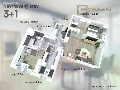 Prodej bytu 3+1 78 m² Dolákova, Praha - Bohnice