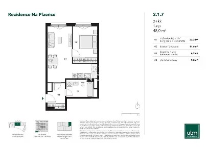 Prodej bytu 2+kk 48 m² Nádražní, Praha - Smíchov