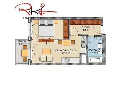 Prodej bytu 2+kk 44 m² Honzíkova, Praha - Dolní Měcholupy