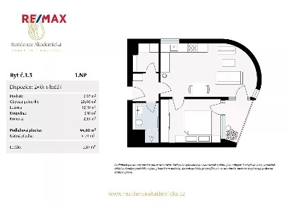 Prodej bytu 2+kk 46 m² Akademická, Praha - Malešice