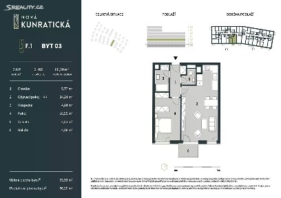 Prodej bytu 2+kk 64 m² Kunratická, Liberec