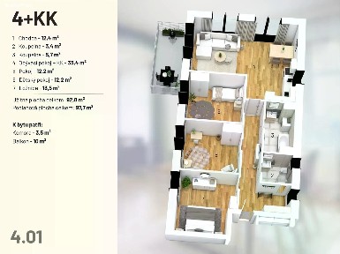 Prodej bytu 4+kk 102 m² Rudolfovská tř., České Budějovice