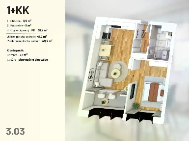 Prodej bytu 1+kk 49 m² Rudolfovská tř., České Budějovice - České Budějovice 3