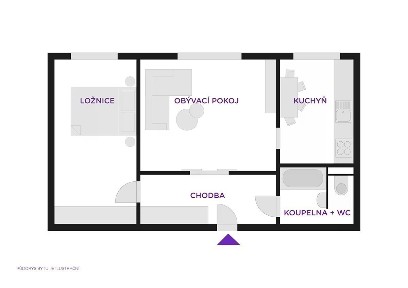 Pronájem bytu 2+1 42 m² Jana Maluchy, Ostrava - Dubina