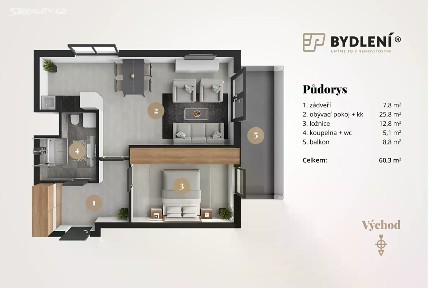 Prodej bytu 2+kk 53 m² Novoveská, Teplice