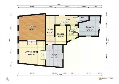 Pronájem bytu 2+1 43 m² České armády, Litoměřice - Předměstí