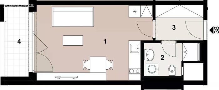 Prodej bytu 1+kk 30 m² Poděbradská, Praha - Vysočany