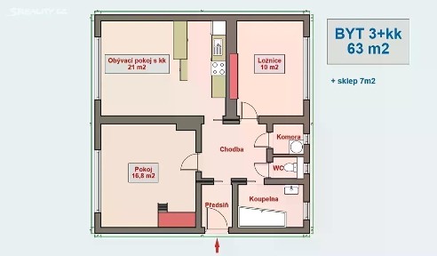 Prodej bytu 3+kk 63 m² Bozděchova, Hradec Králové - Pražské Předměstí