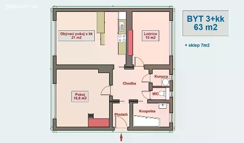 Prodej bytu 3+kk 63 m² Bozděchova, Hradec Králové - Pražské Předměstí