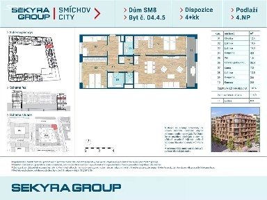 Prodej bytu 4+kk 107 m² Šiklové, Praha - Smíchov