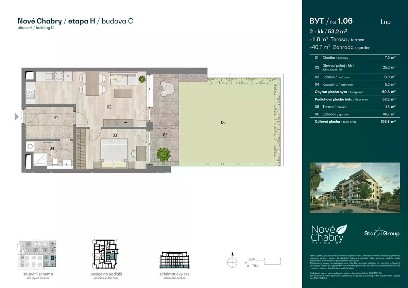 Prodej bytu 2+kk 53 m² Pod křížem, Praha - Dolní Chabry