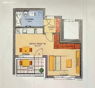 Prodej bytu 1+kk 40 m² Gollové, Praha - Hlubočepy