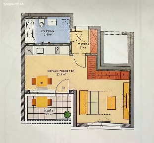 Prodej bytu 1+kk 40 m² Gollové, Praha - Hlubočepy