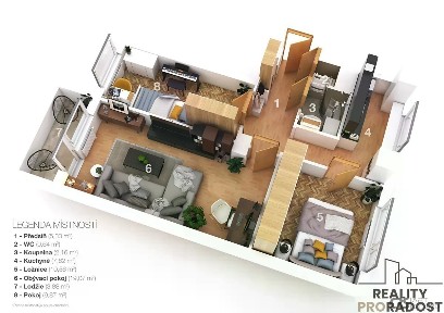 Pronájem bytu 3+1 61 m² Mitušova, Ostrava - Hrabůvka