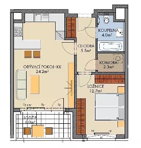 Prodej bytu 2+kk 54 m² Stočesova, Praha - Ruzyně