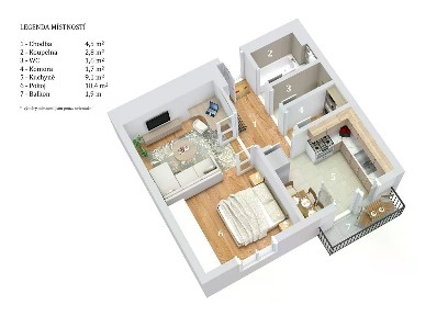 Pronájem bytu 1+1 40 m² Novodvorská, Praha - Braník