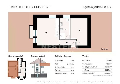 Prodej bytu 2+kk 46 m² Želivská, Praha - Kyje