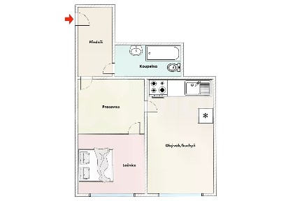 Prodej bytu 2+kk 40 m² Přeštická, Praha - Hostivař