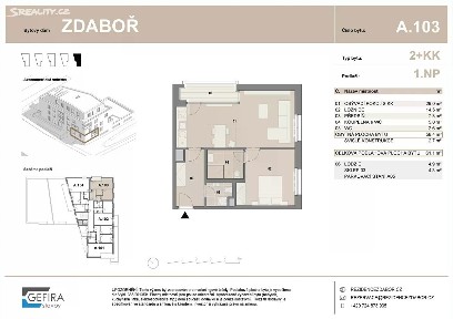 Prodej bytu 2+kk 58 m² Příbram - Příbram V-Zdaboř