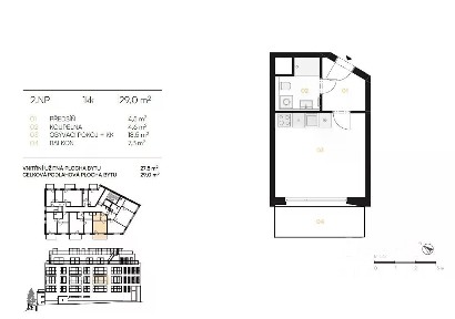 Prodej bytu 1+kk 27 m² Holubova, Praha - Smíchov