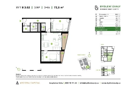 Prodej bytu 3+kk 76 m² Škvorecká, Úvaly