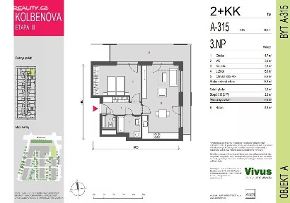 Prodej bytu 2+kk 63 m² Kolbenova, Praha
