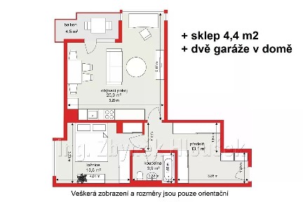 Prodej bytu 2+kk 60 m² Mikulova, Praha - Chodov