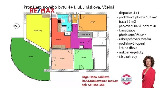 Pronájem bytu 4+1 103 m² Jiráskova, Včelná