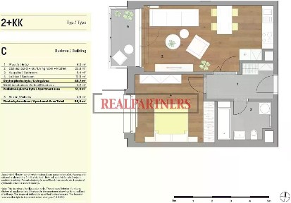 Prodej bytu 2+kk 52 m² Za invalidovnou, Praha - Karlín