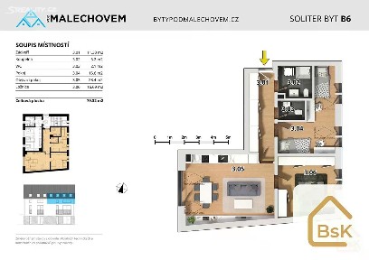 Prodej bytu 3+kk 79 m² Prokopa Velikého, Český Brod