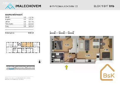 Prodej bytu 3+kk 66 m² Prokopa Velikého, Český Brod